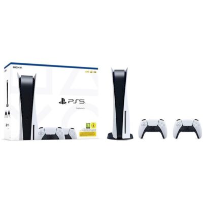 Sony PS5 Blu-Ray Edition Console Pacchetto di Due Controller DualSense – Bianco